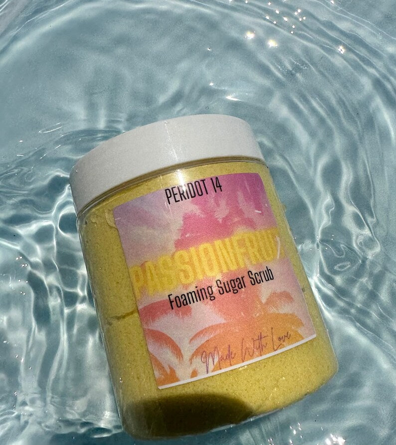 Passionfruit Foaming Sugar Scrub, Fruity Sugar Scrub