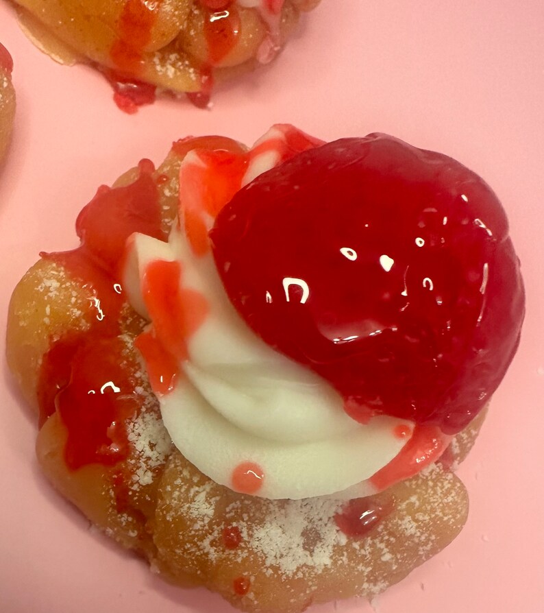 Mini Strawberry Funnel Cake Wax Melt and Mini Peach Funnel Cake Wax Melt